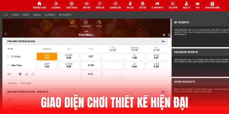 Giao diện thể thao UU88 thu hút người chơi
